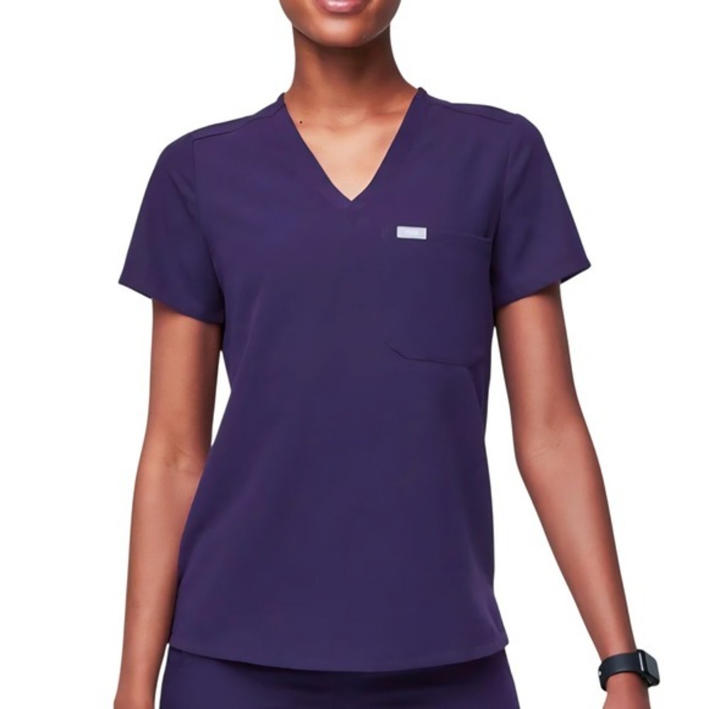 Figs Purple‎ Jam Catarina One Pocket Short Sleeve Scrub Top- Plus Size 6XL